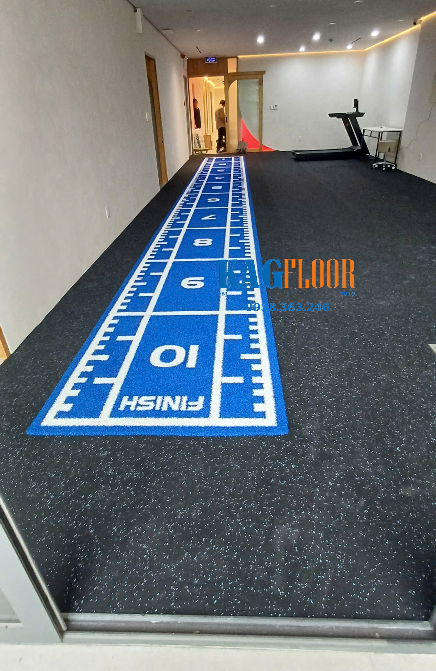 Cỏ nhân tạo phòng gym in sẵn hình