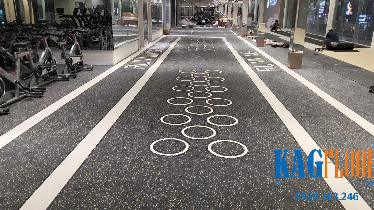 Dự án vẽ sàn cao su phòng gym khách sạn Mường Thanh