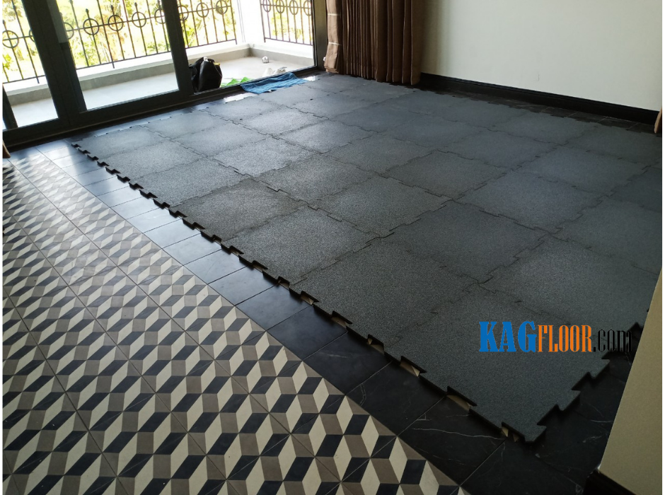 Gạch cao su puzzle phòng gym Quận 7