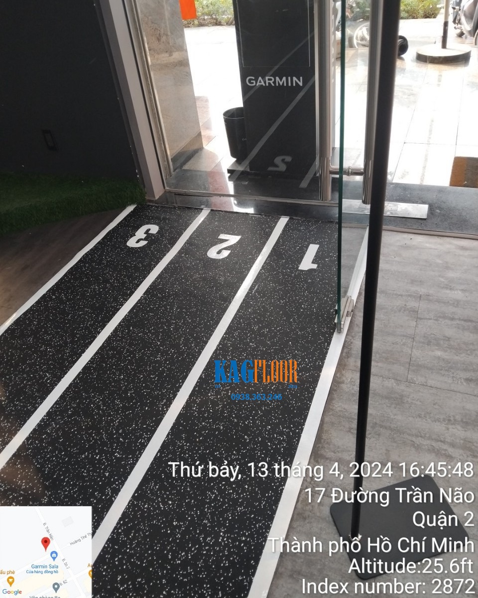 Garmin Sala TP Thủ Đức- sàn cao su vẽ hình