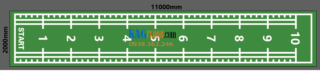Cỏ nhân tạo vẽ hình phòng gym