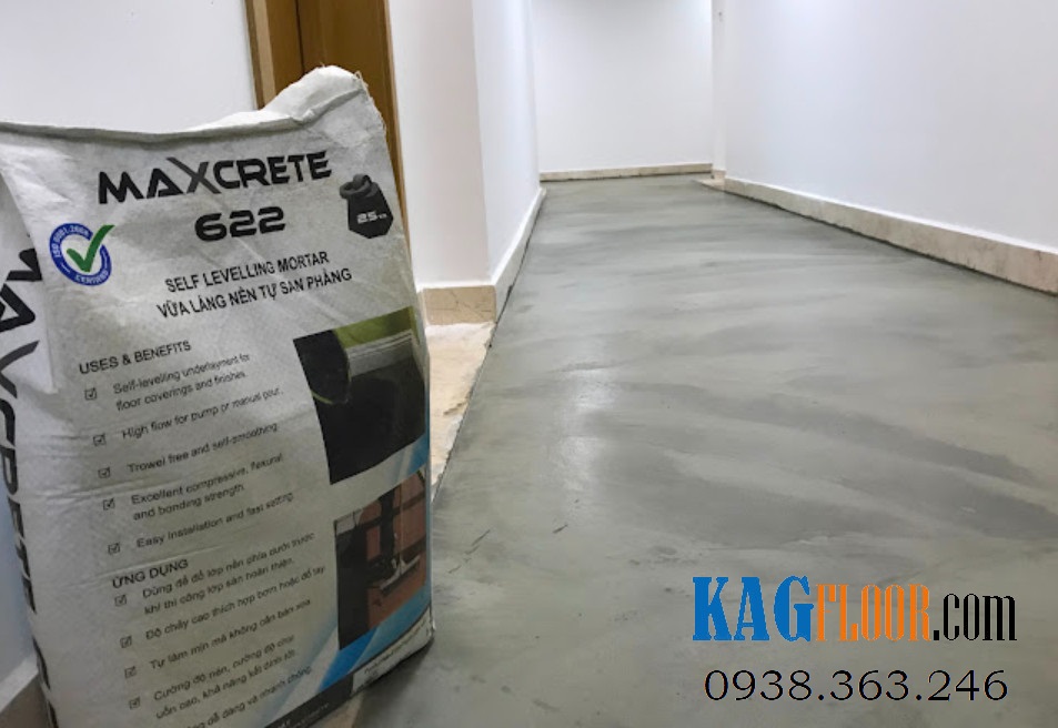 Thi công vữa tự sang phẳng Maxcrete 622